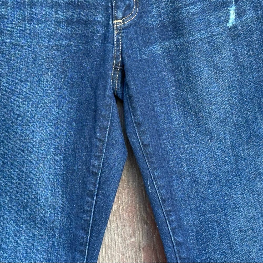 Loft Women’s Dark Blue Distressed Skinny Jeans - Classic Slim Fit Size 4/27 - Picture 3 of 16